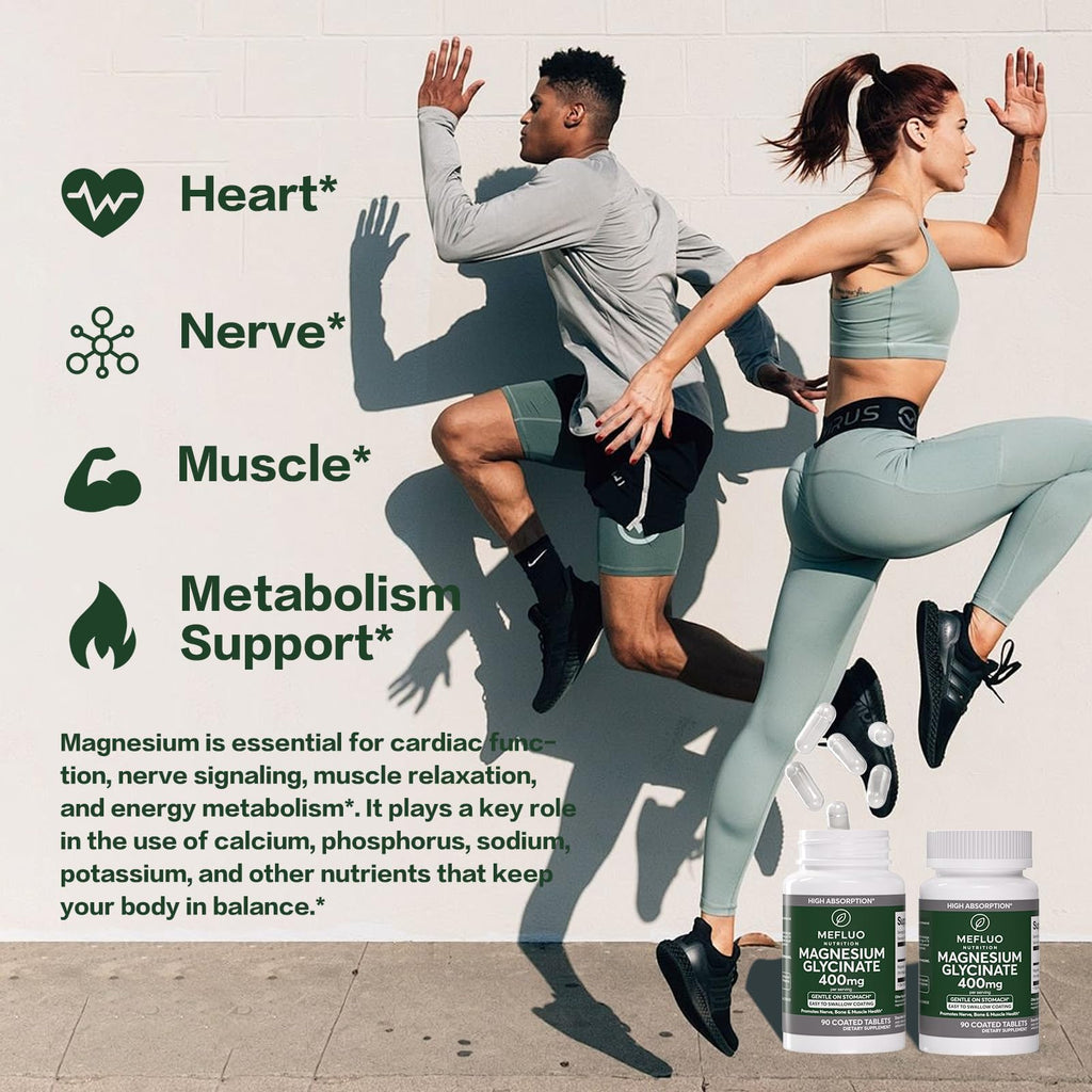 Magnesium Glycinate 400mg – High Absorption Magnesium Supplement for Muscle, Nerve & Sleep Support – Gentle on Stomach, Non-GMO, Vegan Capsules, 90 Count - TrustMedUSA