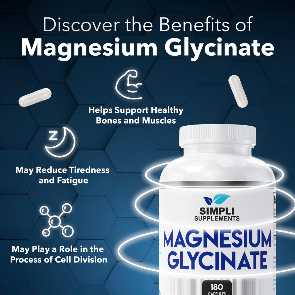 Magnesium Glycinate 400mg per Serving – High Absorption – Gentle on Stomach – Supports Sleep, Relaxation, Muscle, Bone & Immune Health – Non-GMO, Vegan, 180 Capsules - TrustMedUSA