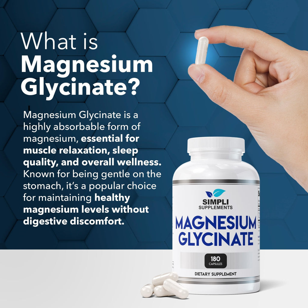 Magnesium Glycinate 400mg per Serving – High Absorption – Gentle on Stomach – Supports Sleep, Relaxation, Muscle, Bone & Immune Health – Non-GMO, Vegan, 180 Capsules - TrustMedUSA