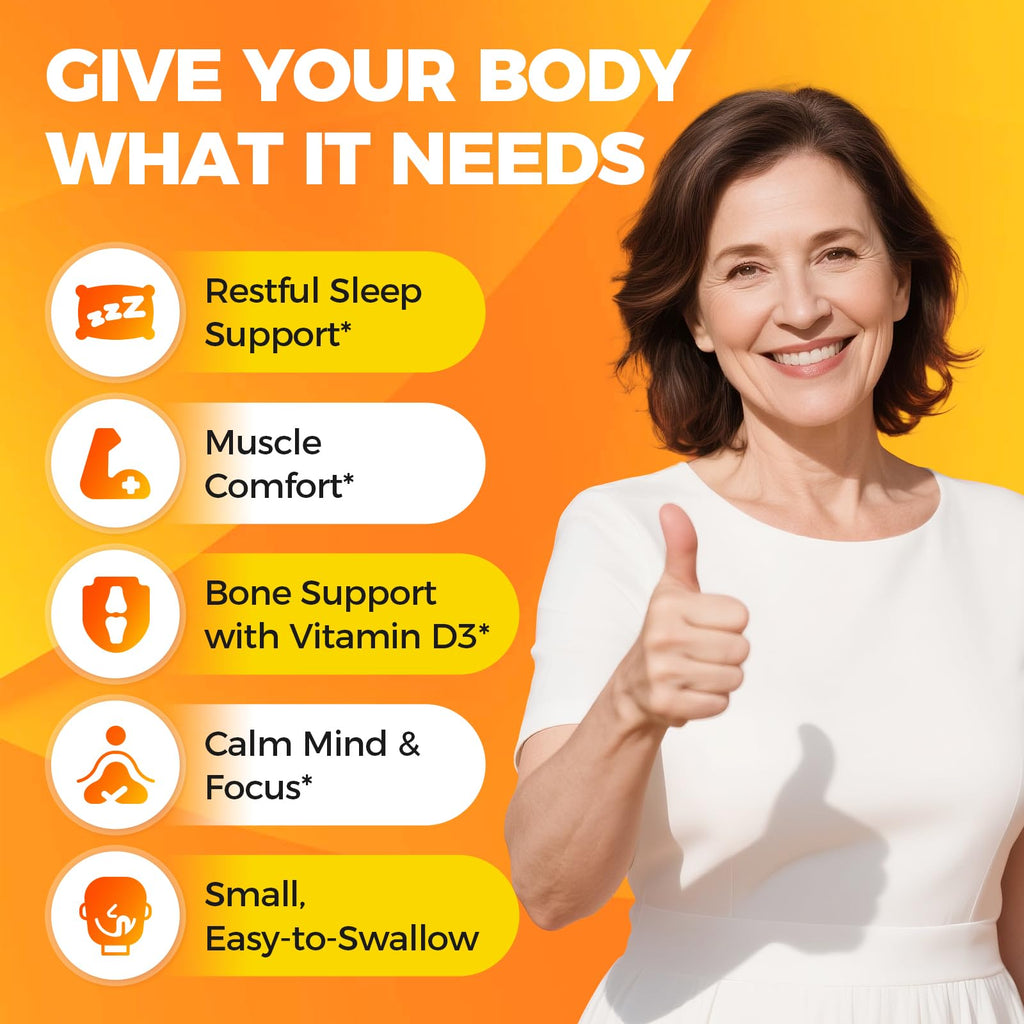 Magnesium Glycinate 400mg Softgels with Vitamin D3 & B6,Small Easy to Swallow Gel Caps,High Absorption, Gentle on Stomach,Supports Sleep, - TrustMedUSA