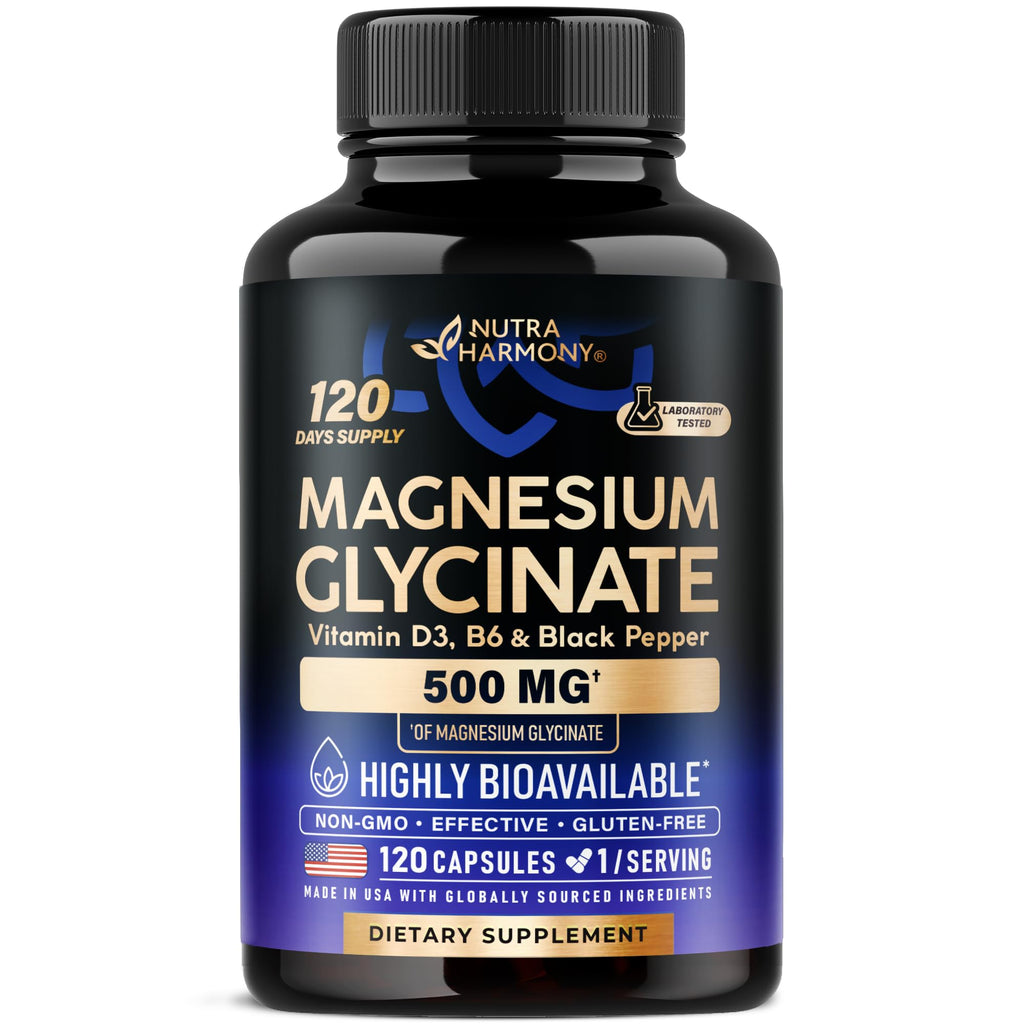 Magnesium Glycinate 500 mg - Chelated Supplement - High Absorption Form of Magnesium - Support for Sleep, Muscle & Heart Health - TrustMedUSA