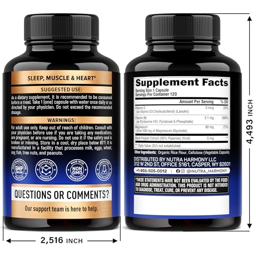 Magnesium Glycinate 500 mg - Chelated Supplement - High Absorption Form of Magnesium - Support for Sleep, Muscle & Heart Health - TrustMedUSA