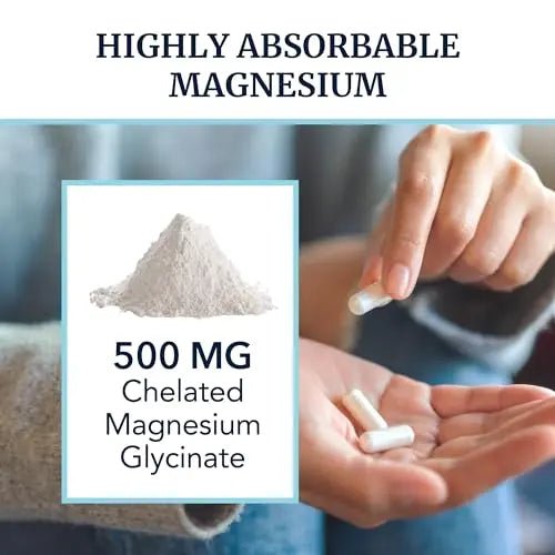 Magnesium Glycinate 500mg | Chelated Bisglycinate Complex for Muscle Relaxation - TrustMedUSA