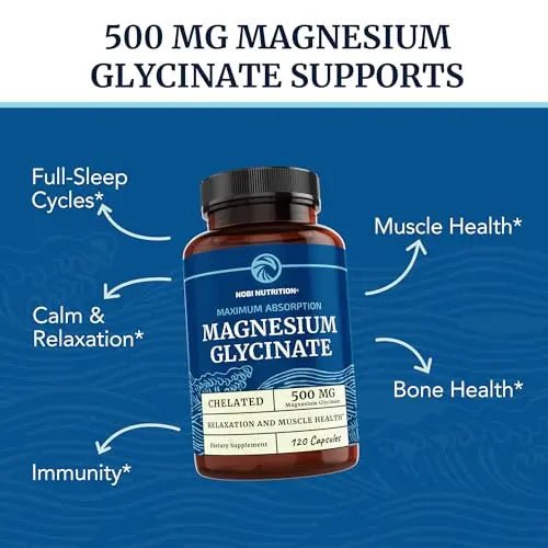 Magnesium Glycinate 500mg | Chelated Bisglycinate Complex for Muscle Relaxation - TrustMedUSA