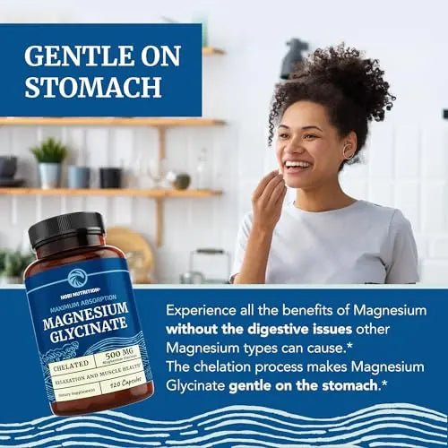 Magnesium Glycinate 500mg | Chelated Bisglycinate Complex for Muscle Relaxation - TrustMedUSA