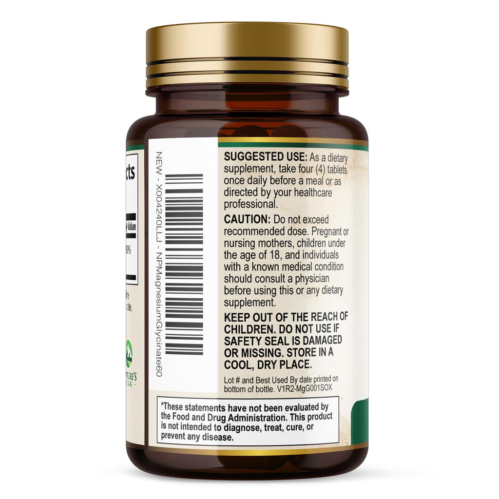 Magnesium Glycinate 500mg Per Serving - High Absorption Chelated Magnesium Supplement for Muscle, Bone and Heart Health Support - Easy Digestion & Gentle on Your Stomach - USA Bottled - 60 Tablets - TrustMedUSA