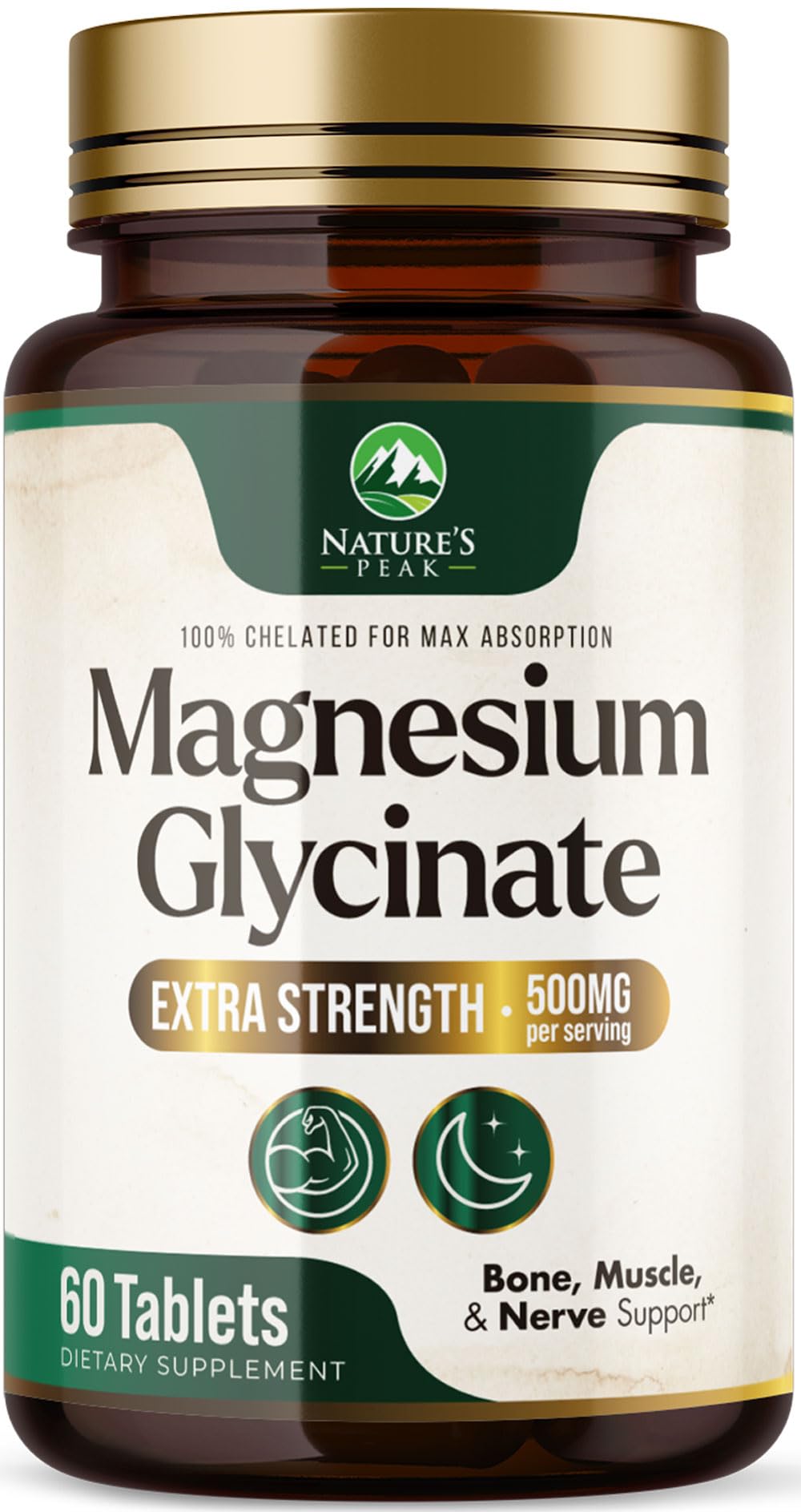 Magnesium Glycinate 500mg Per Serving - High Absorption Chelated Magnesium Supplement for Muscle, Bone and Heart Health Support - Easy Digestion & Gentle on Your Stomach - USA Bottled - 60 Tablets - TrustMedUSA
