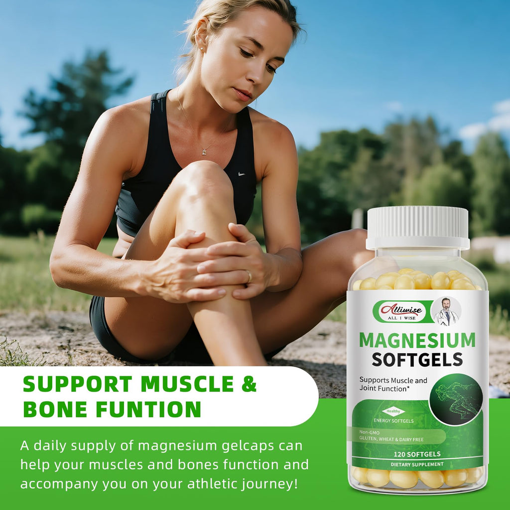Magnesium Glycinate 500mg Softgels Supplement, Small Easy to Swallow Magnesium Gelcaps High Absorption for Night Leg&Sleep Support, Muscle&Bone, Calm, Non GMO, 120 Gelcaps, 60 Day Supply - TrustMedUSA