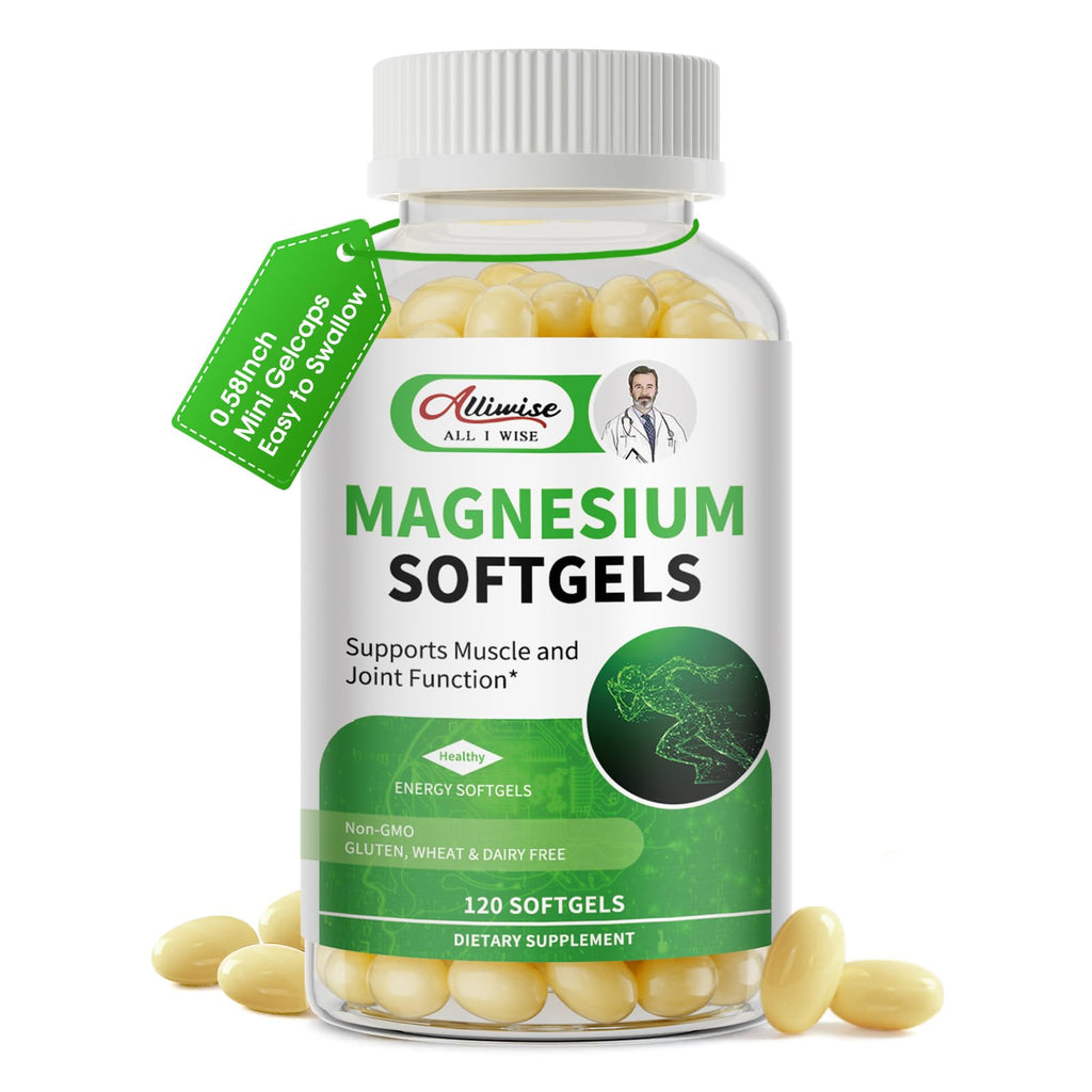 Magnesium Glycinate 500mg Softgels Supplement, Small Easy to Swallow Magnesium Gelcaps High Absorption for Night Leg&Sleep Support, Muscle&Bone, Calm, Non GMO, 120 Gelcaps, 60 Day Supply - TrustMedUSA