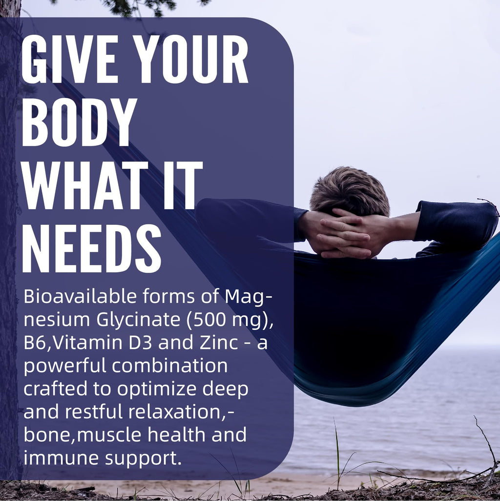 Magnesium Glycinate 500mg/250mg for Adults Teens - Plus D3,B6 & Zinc - Magnesium Glycinate Gummies,High Absorption - Support for Relaxation,Brain,Bone & Immunity Health - Sugar Free - 120Cts - TrustMedUSA
