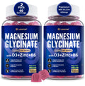 Magnesium Glycinate 500mg/250mg for Adults Teens - Plus D3,B6 & Zinc - Magnesium Glycinate Gummies,High Absorption - Support for Relaxation,Brain,Bone & Immunity Health - Sugar Free - 120Cts - TrustMedUSA