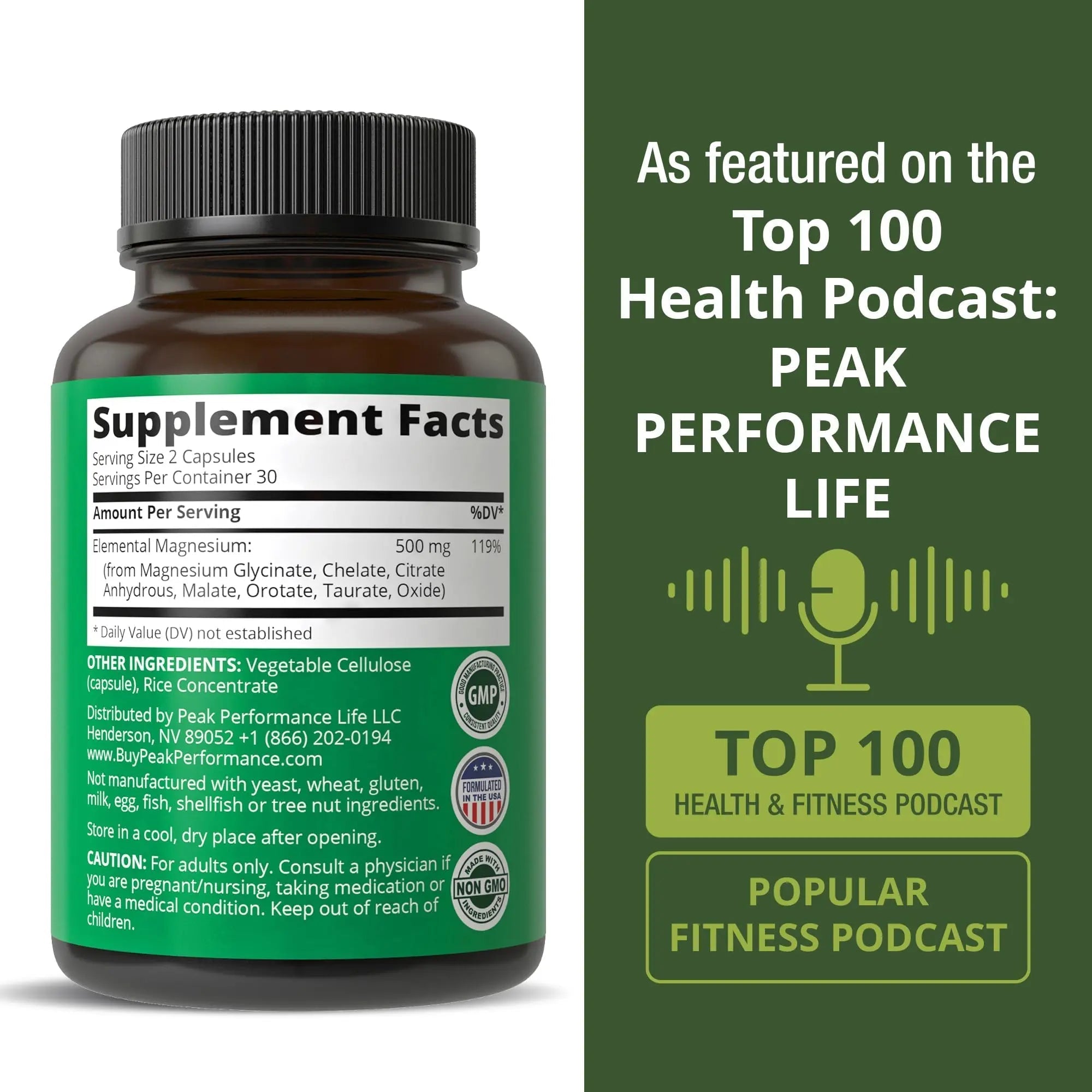 Magnesium Glycinate + Citrate + Malate + Chelate + Orotate + Taurate + Oxide. 7 Forms of Magnesium Complex. 500mg Supplement Capsules for Women & Men. 2 Pills for Sleep, Leg Cramps, Muscles - TrustMedUSA