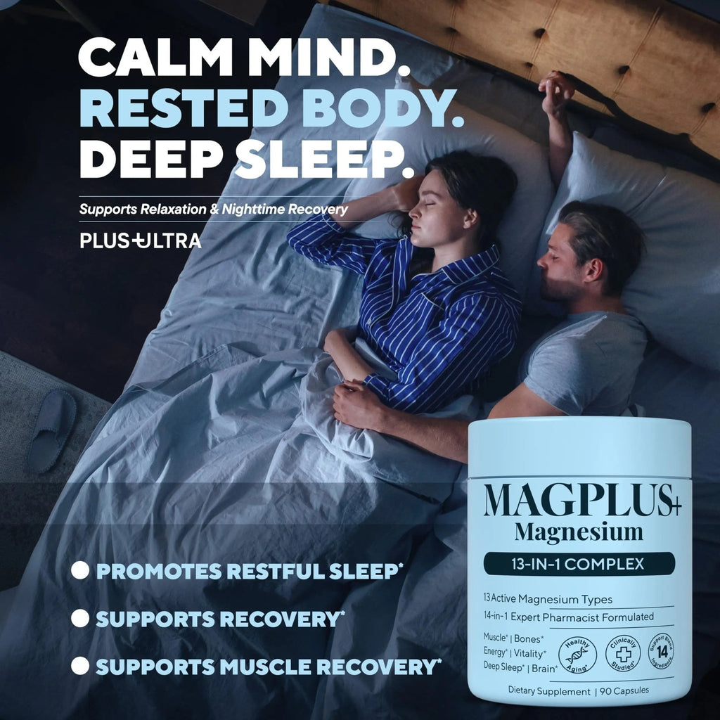Magnesium Glycinate Complex Supplement, 900mg – 13-in-1 Magnesium L-Threonate, Citrate, Taurate & Malate for Women & Men – Liposomal Chelated Formula – Sleep, Muscle & Brain Support – 90 Capsules - TrustMedUSA