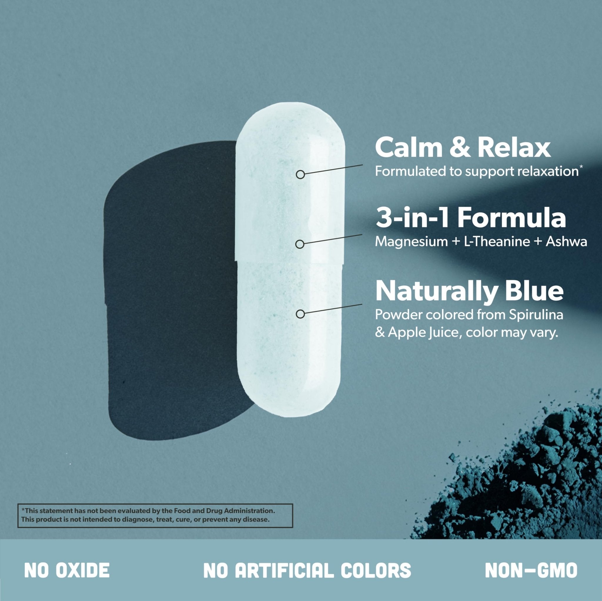 Magnesium Glycinate Complex Supplement - Chelated Magnesium Glycinate with Malate, Organic Ashwagandha, L-theanine & Blue Spirulina - High Absorption, Vegan, Non-GMO, 300mg, 90 Veggie Caps - TrustMedUSA
