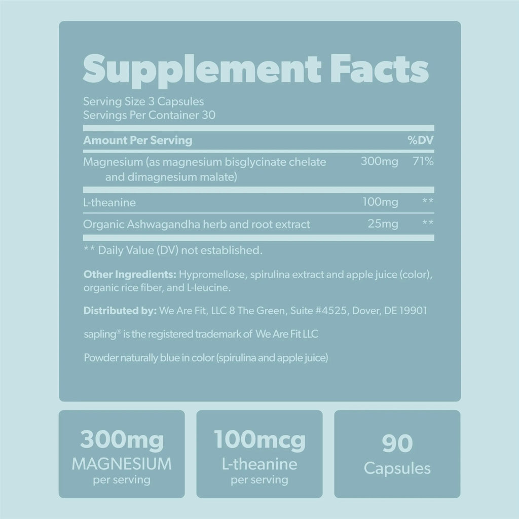 Magnesium Glycinate Complex Supplement - Chelated Magnesium Glycinate with Malate, Organic Ashwagandha, L-theanine & Blue Spirulina - High Absorption, Vegan, Non-GMO, 300mg, 90 Veggie Caps - TrustMedUSA