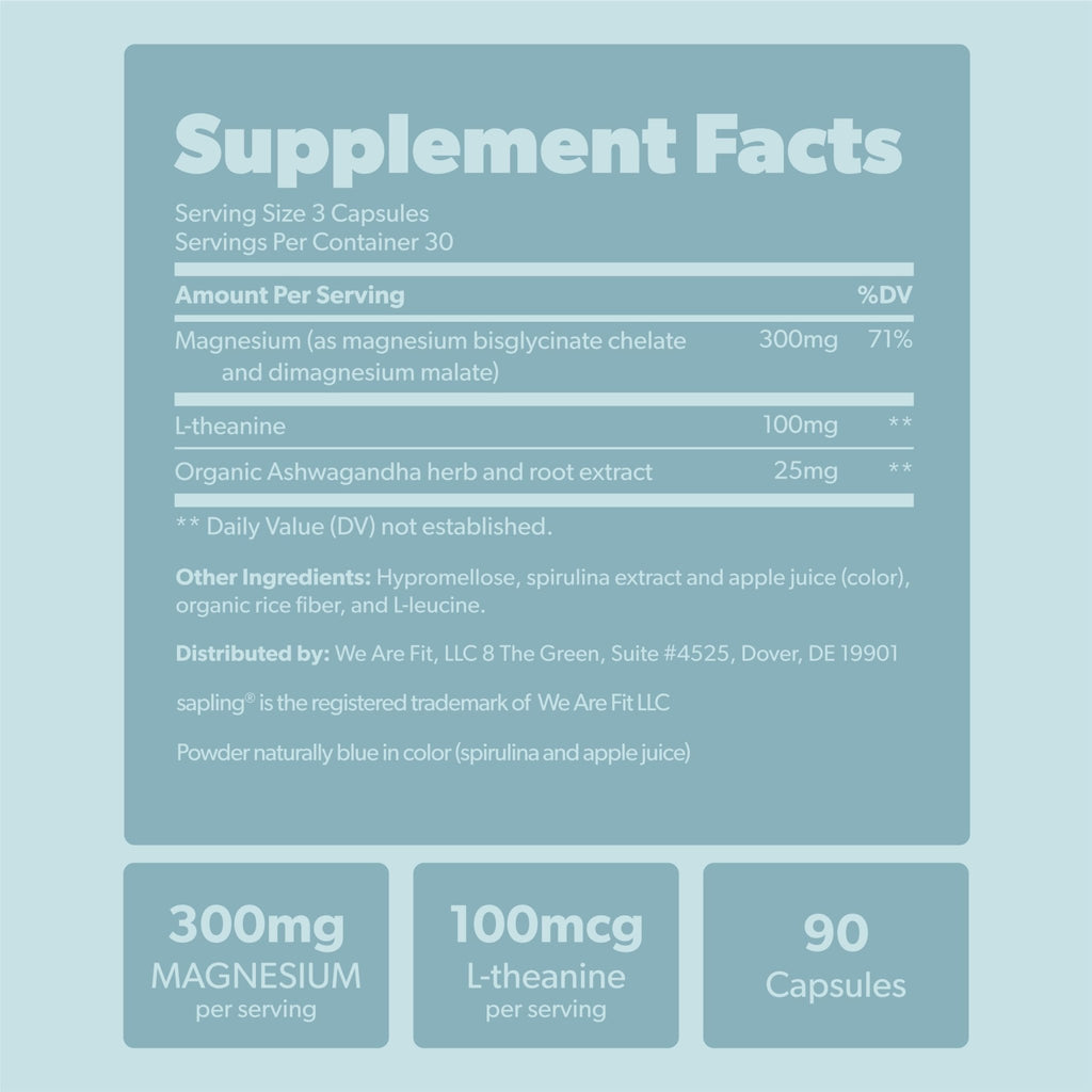 Magnesium Glycinate Complex Supplement - Chelated Magnesium Glycinate with Malate, Organic Ashwagandha, L-theanine & Blue Spirulina - High Absorption, Vegan, Non-GMO, 300mg, 90 Veggie Caps - TrustMedUSA