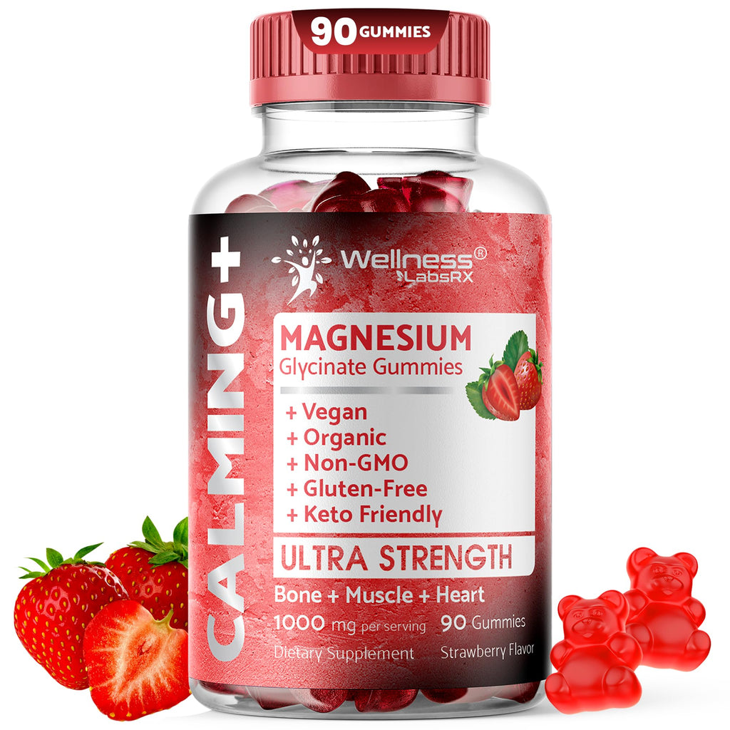 Magnesium Glycinate Gummies, 1000 mg - Magnesium Supplement to Support Relaxation, Heart Health - Chewable Calm Magnesio Gummies for Adults, - TrustMedUSA