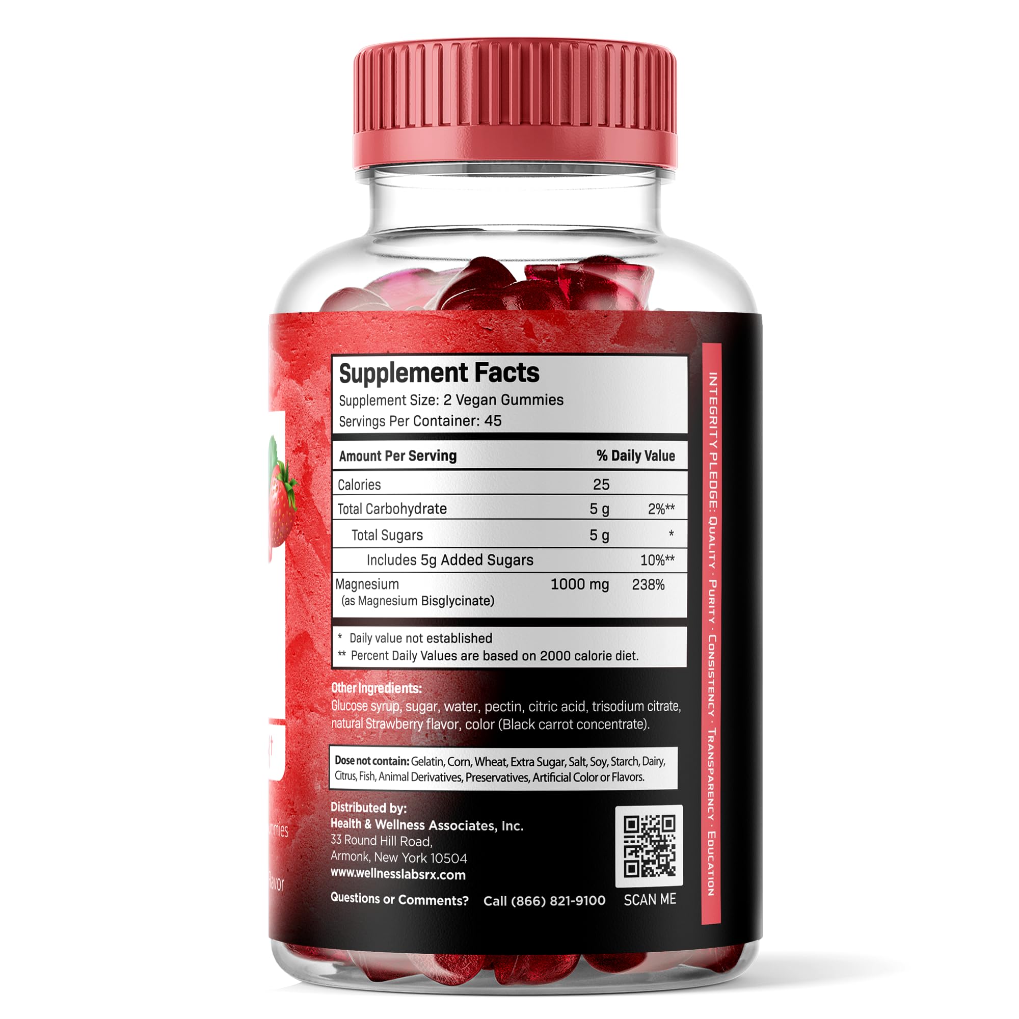 Magnesium Glycinate Gummies, 1000 mg - Magnesium Supplement to Support Relaxation, Heart Health - Chewable Calm Magnesio Gummies for Adults, - TrustMedUSA