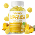 Magnesium Glycinate Gummies 1000mg - Sugar Free Magnesium Potassium Supplement with Vitamin D, B6, CoQ10 for Calm Mood & Sleep Support - 60 Pineapple Gummies -1 Pack - TrustMedUSA