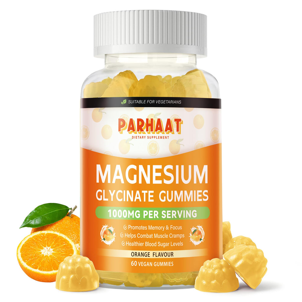 Magnesium Glycinate Gummies 1000mg - Sugar Free Magnesium Potassium Supplement with Vitamin D, B6, CoQ10 for Calm Mood & Sleep Support - TrustMedUSA