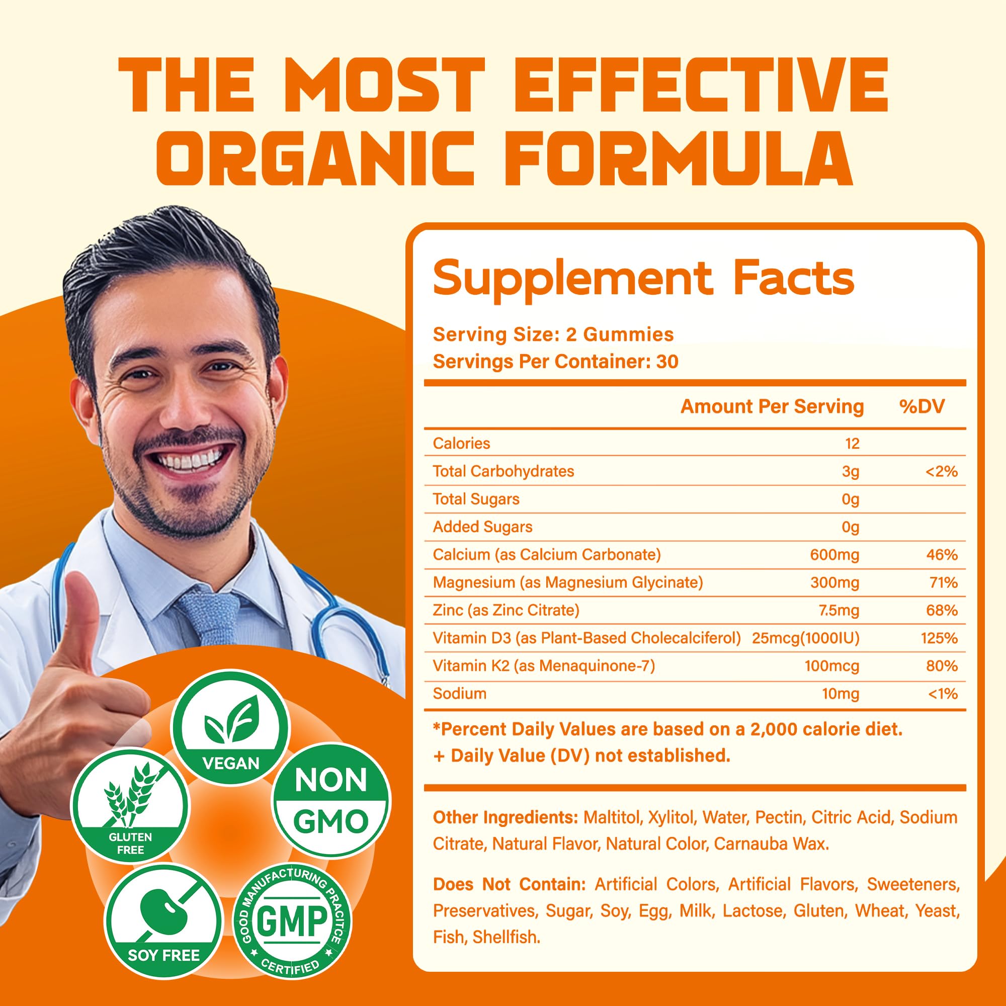 Magnesium Glycinate Gummies 1000mg - Sugar Free Magnesium Potassium Supplement with Vitamin D, B6, CoQ10 for Calm Mood & Sleep Support - TrustMedUSA