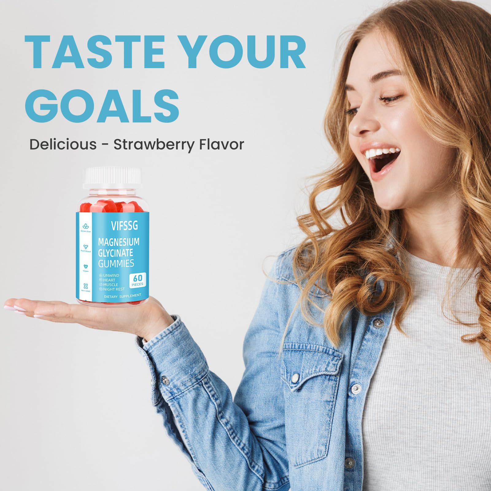 Magnesium Glycinate Gummies 400mg, Sugar Free Gummies with Magnesium L-Threonate 200mg - Magnesium Supplement Chewable Gummies - TrustMedUSA