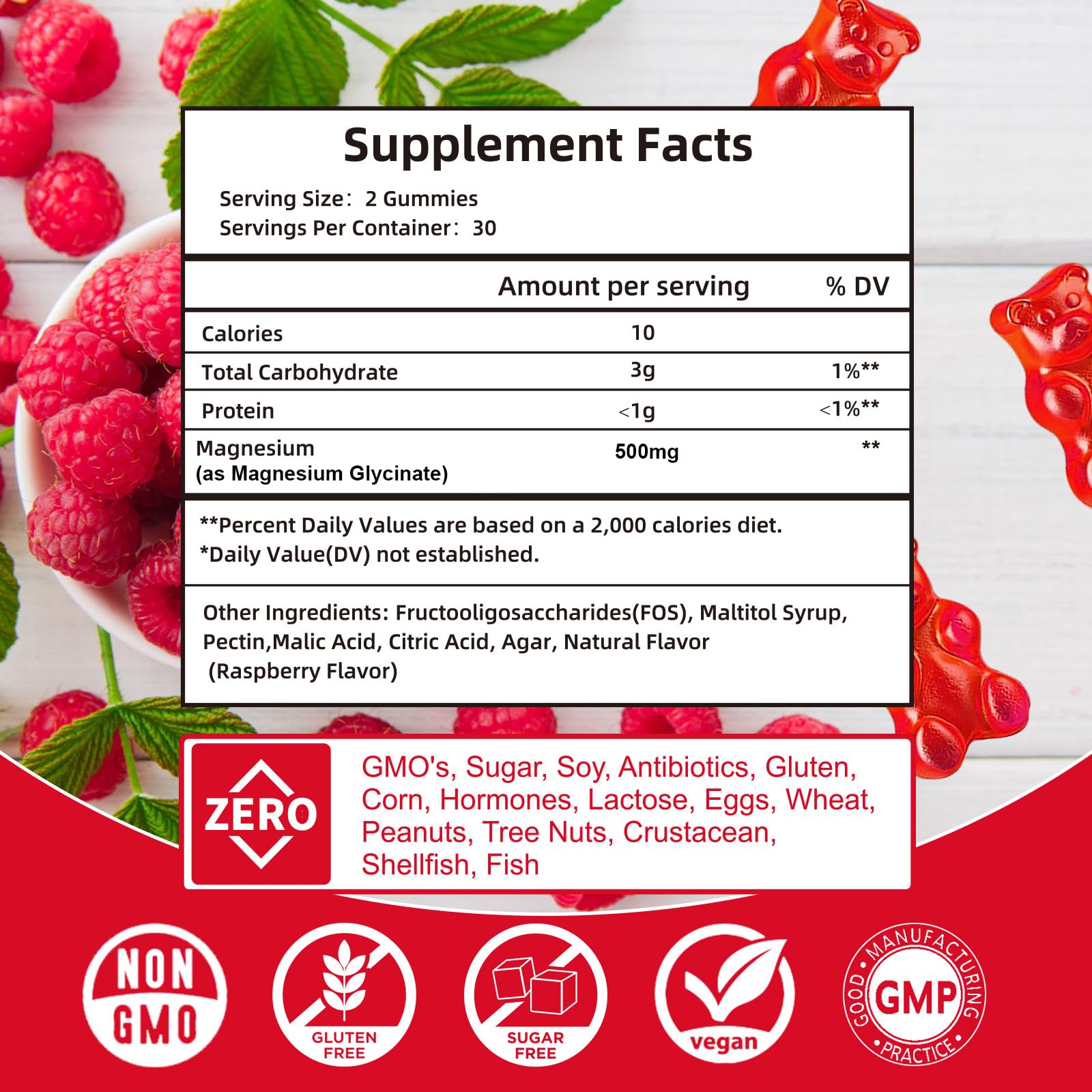 Magnesium Glycinate Gummies 500mg | Relaxation Calm Magnesium Gummies | Sugar-Free | Non-GMO | Gluten-Free - TrustMedUSA