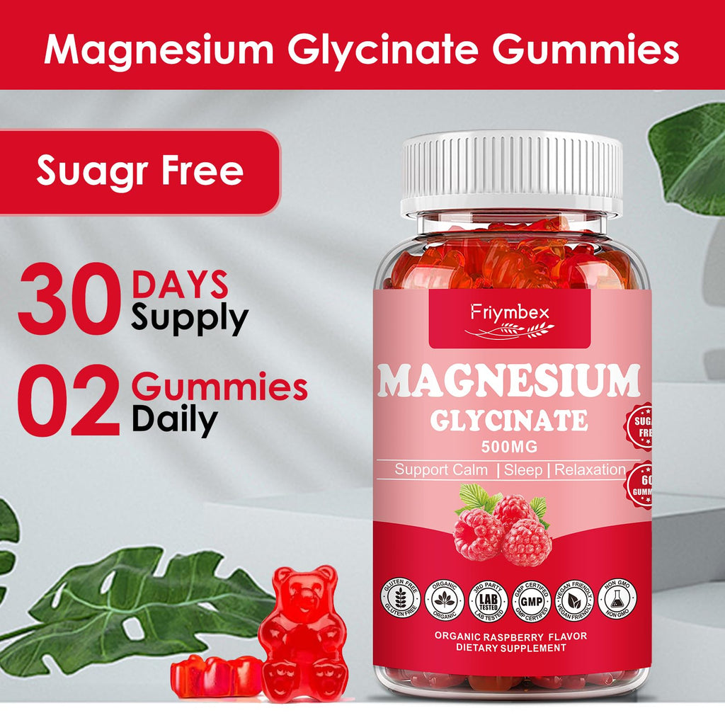 Magnesium Glycinate Gummies 500mg | Relaxation Calm Magnesium Gummies | Sugar-Free | Non-GMO | Gluten-Free - TrustMedUSA