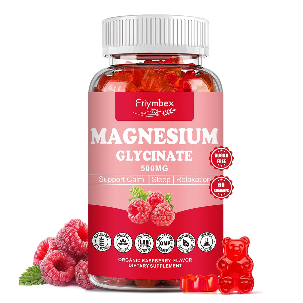 Magnesium Glycinate Gummies 500mg | Relaxation Calm Magnesium Gummies | Sugar-Free | Non-GMO | Gluten-Free - TrustMedUSA