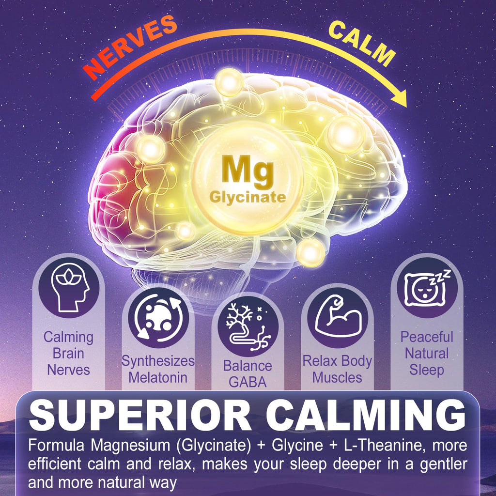 Magnesium Glycinate Gummies 500mg/250mg for Adults Kids Teens, Sugar Free Magnesium Calm Sleep Aid, Kids Sleep Gummies with L-Theanine Glycine B6 for Sleep, Calm, Muscle,Relax Brain,No Melatonin,2Pack - TrustMedUSA