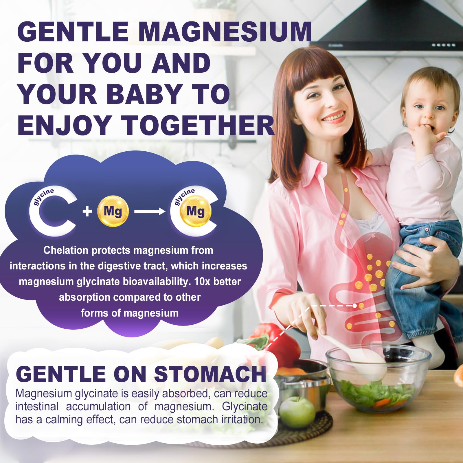 Magnesium Glycinate Gummies 500mg/250mg for Adults Kids Teens, Sugar Free Magnesium Calm Sleep Aid, Kids Sleep Gummies with L-Theanine Glycine B6 for Sleep, Calm, Muscle,Relax Brain,No Melatonin,2Pack - TrustMedUSA