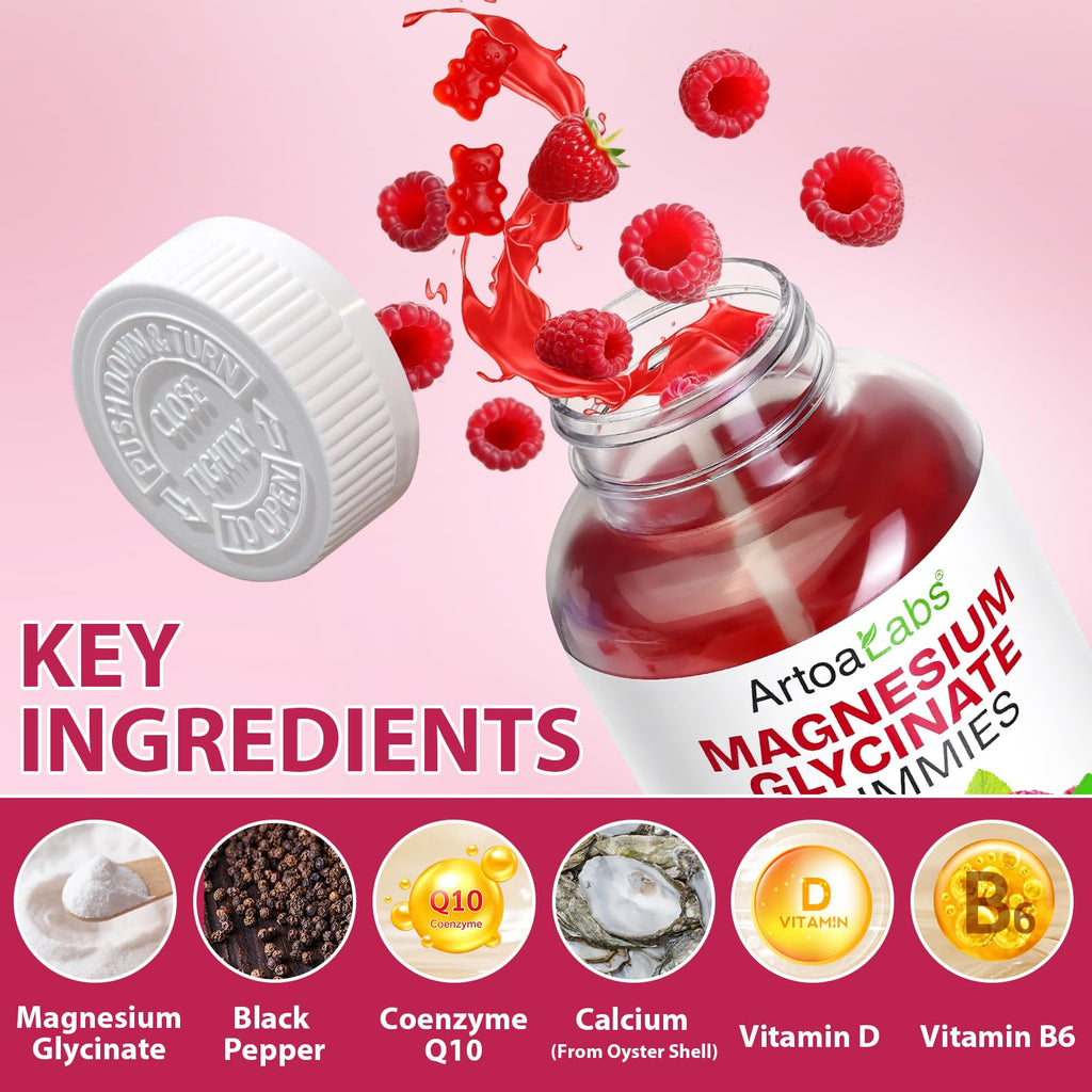 Magnesium Glycinate Gummies 600mg 120 Count - Sugar Free Magnesium Supplement - Supports for Sleep, Memory, Mood, Muscle, Relaxation, Heart & Bone Health - TrustMedUSA