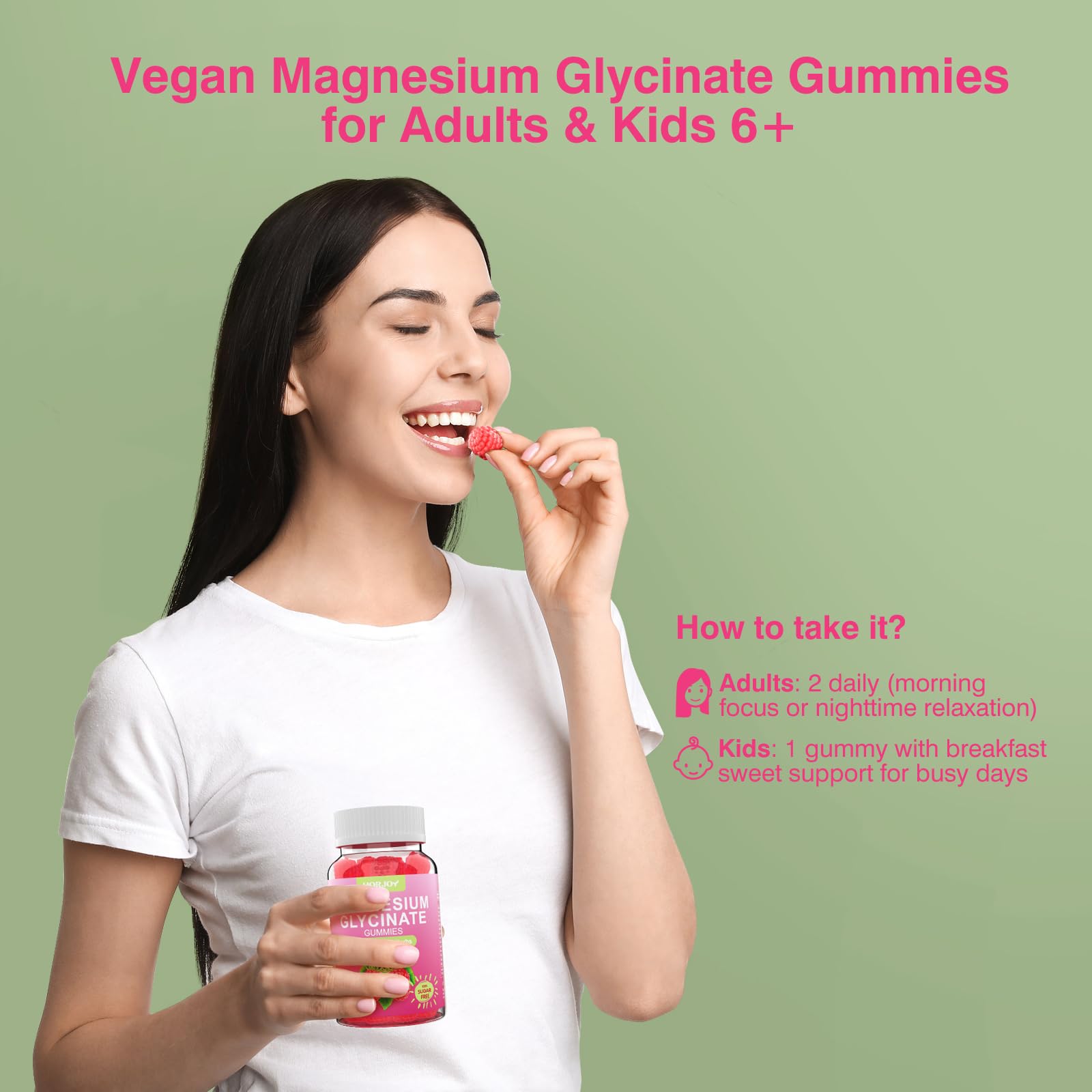 Magnesium Glycinate Gummies 600mg, Sugar Free Magnesium Gummies for Adults with Ashwagandha, Lemon Balm & GABA for Sleep - TrustMedUSA
