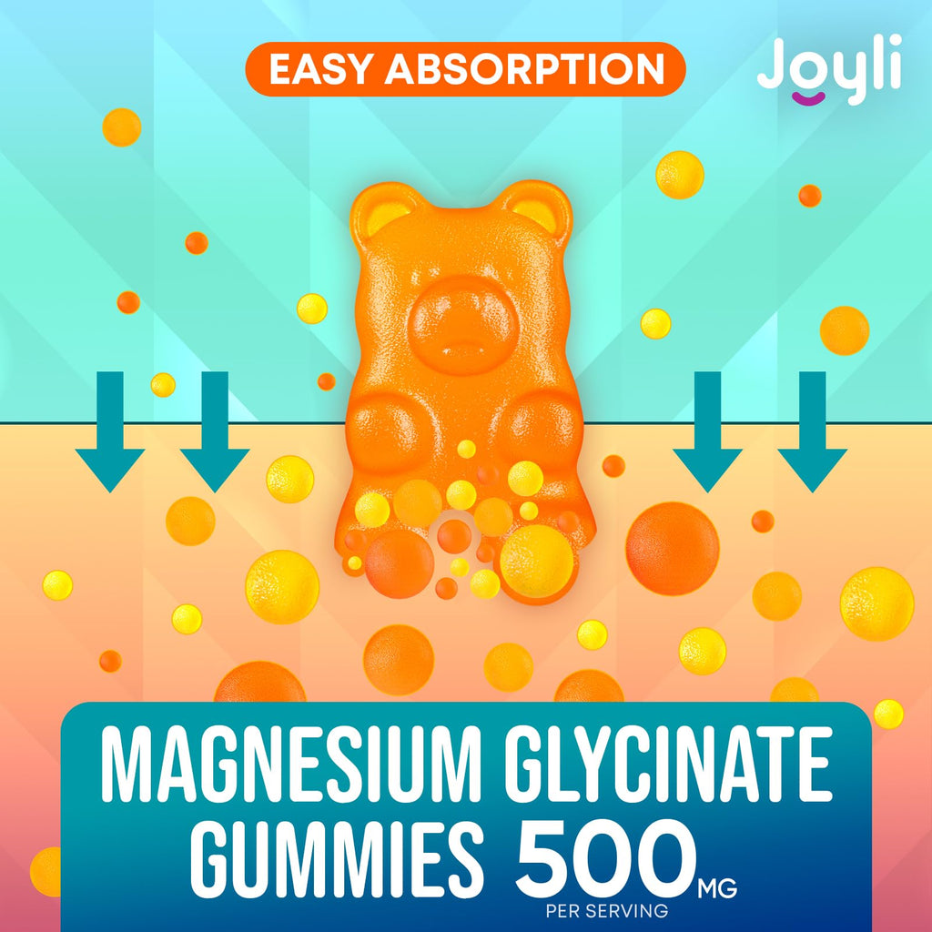 Magnesium Glycinate Gummies for Adults 500mg - Chewable Magnesium Glycinate for Kids Sleep, Glicinato De Magnesio para Mujeres, 60 Count - TrustMedUSA