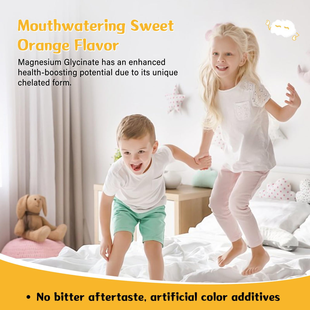 Magnesium Glycinate Gummies for Kids & Adults - Magnesium Glycinate 300mg Chewable Supplement - Promotes Sleep, Muscle, Relaxation (60Count) - TrustMedUSA
