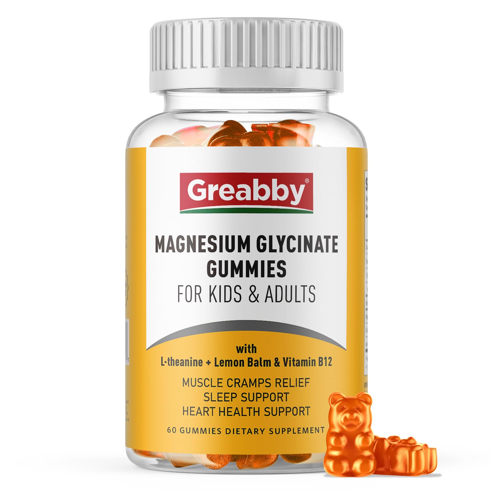 Magnesium Glycinate Gummies for Kids & Adults - Magnesium Glycinate 300mg Chewable Supplement - Promotes Sleep, Muscle, Relaxation (60Count) - TrustMedUSA