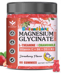 Magnesium Glycinate Gummies for Kids & Adults - Relaxation & Cognition Support - 400/200mg Magnesium Supplement with L-Theanine, Chamomile, B6, D3 & K2 - TrustMedUSA