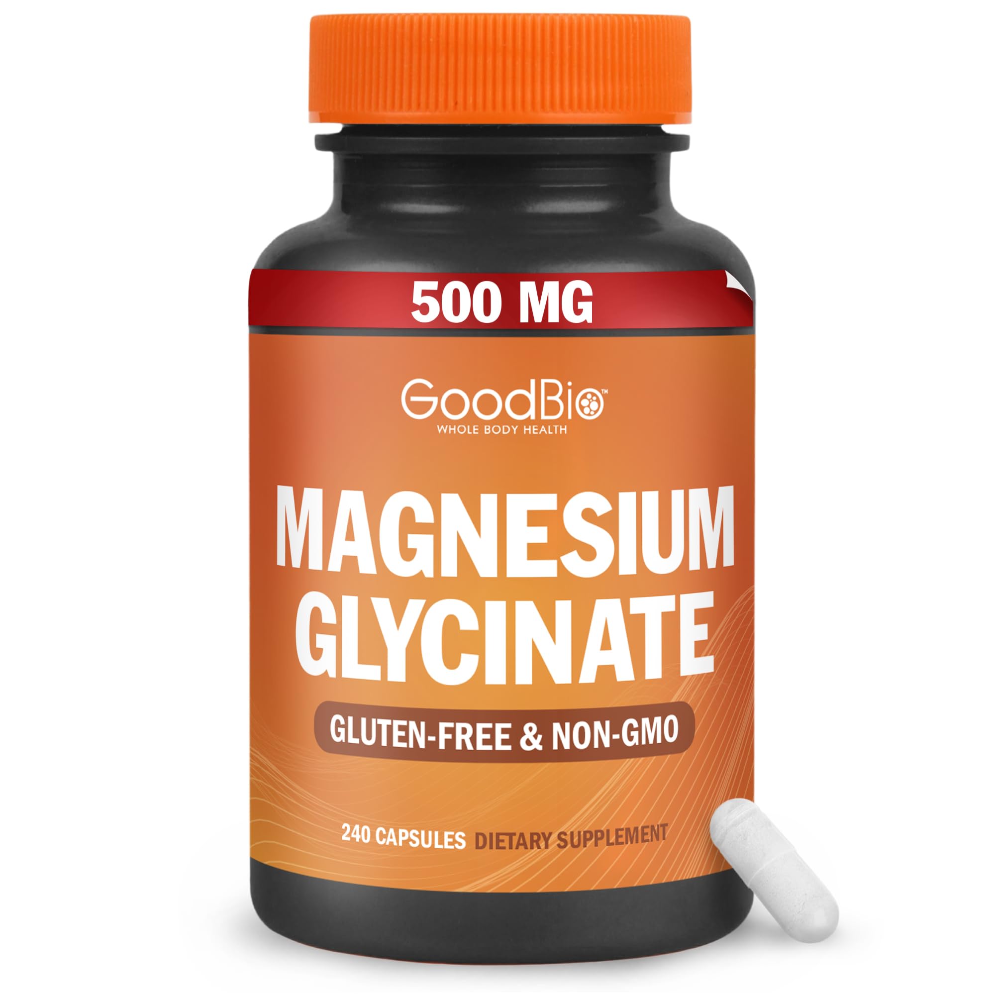 Magnesium Glycinate - High Absorption Magnesium Supplement 500mg Per Serving for Stress Relief, Sleep, Heart and Bone Health, Nerve Support - Non-GMO, Gluten-Free, Gentle on Stomach, 240 Capsules - TrustMedUSA