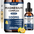 Magnesium Glycinate Liquid Drops, Triple Magnesium Complex Supplement with Citrate, Malate 500mg Ashwagandha, L-Theanine, Vitamin B6 for Sleep, Calm, Stress Relief, Bone, Muscle, Mood - Lemon Flavor - TrustMedUSA