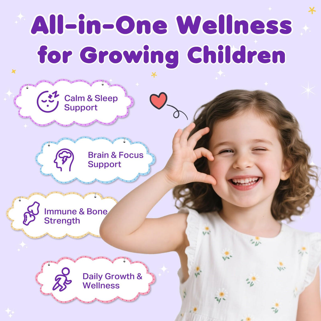 Magnesium Glycinate Liquid for Kids - Magnesium Bisglycinate Drops with L-Theanine, Chamomile & Vitamin B6, B12, C, D3 for Sleep, Relaxation, Immune Support, Calm & Focus - 2 Fl Oz, Strawberry Flavor - TrustMedUSA