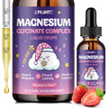 Magnesium Glycinate Liquid for Kids - Magnesium Bisglycinate Drops with L-Theanine, Chamomile & Vitamin B6, B12, C, D3 for Sleep, Relaxation, Immune Support, Calm & Focus - 2 Fl Oz, Strawberry Flavor - TrustMedUSA