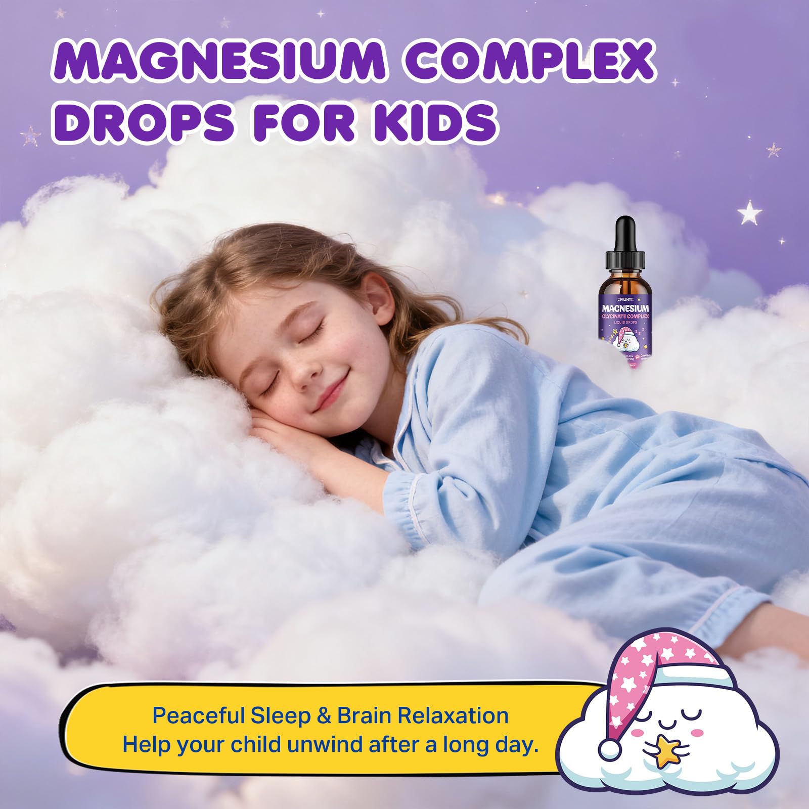 Magnesium Glycinate Liquid for Kids - Magnesium Bisglycinate Drops with L-Theanine, Chamomile & Vitamin B6, B12, C, D3 for Sleep, Relaxation, Immune Support, Calm & Focus - 2 Fl Oz, Strawberry Flavor - TrustMedUSA