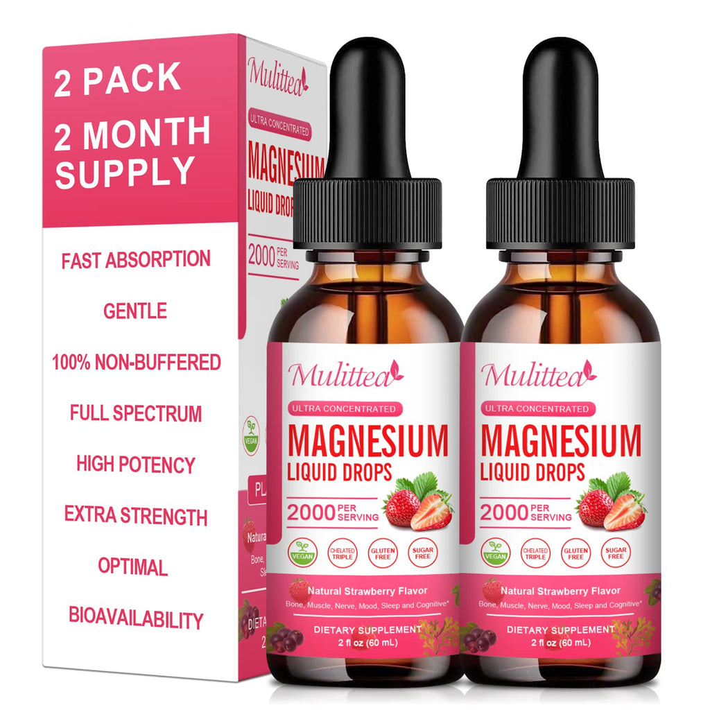 Magnesium Glycinate Liquid, High Potency Magnesium Glycinate, Citrate, Sugar Free Vegan Non-GMO Complex Supplement Promotes Nerv,Relaxation,Muscle,Sleep Support* - TrustMedUSA
