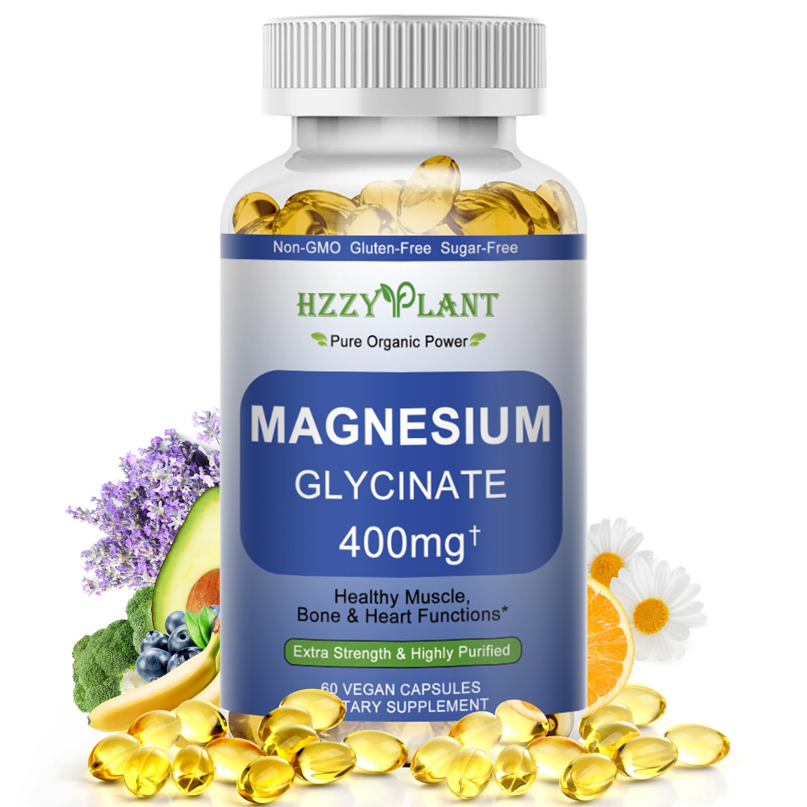 Magnesium Glycinate Softgels, High Absorption Magnesium Glycinate 400mg Supplement for Muscle, Heart, Sleep & Bone Support, Bisglycinate Softgel Capsules Supplement, Vegan, Non-GMO, 2 Month Supply - TrustMedUSA
