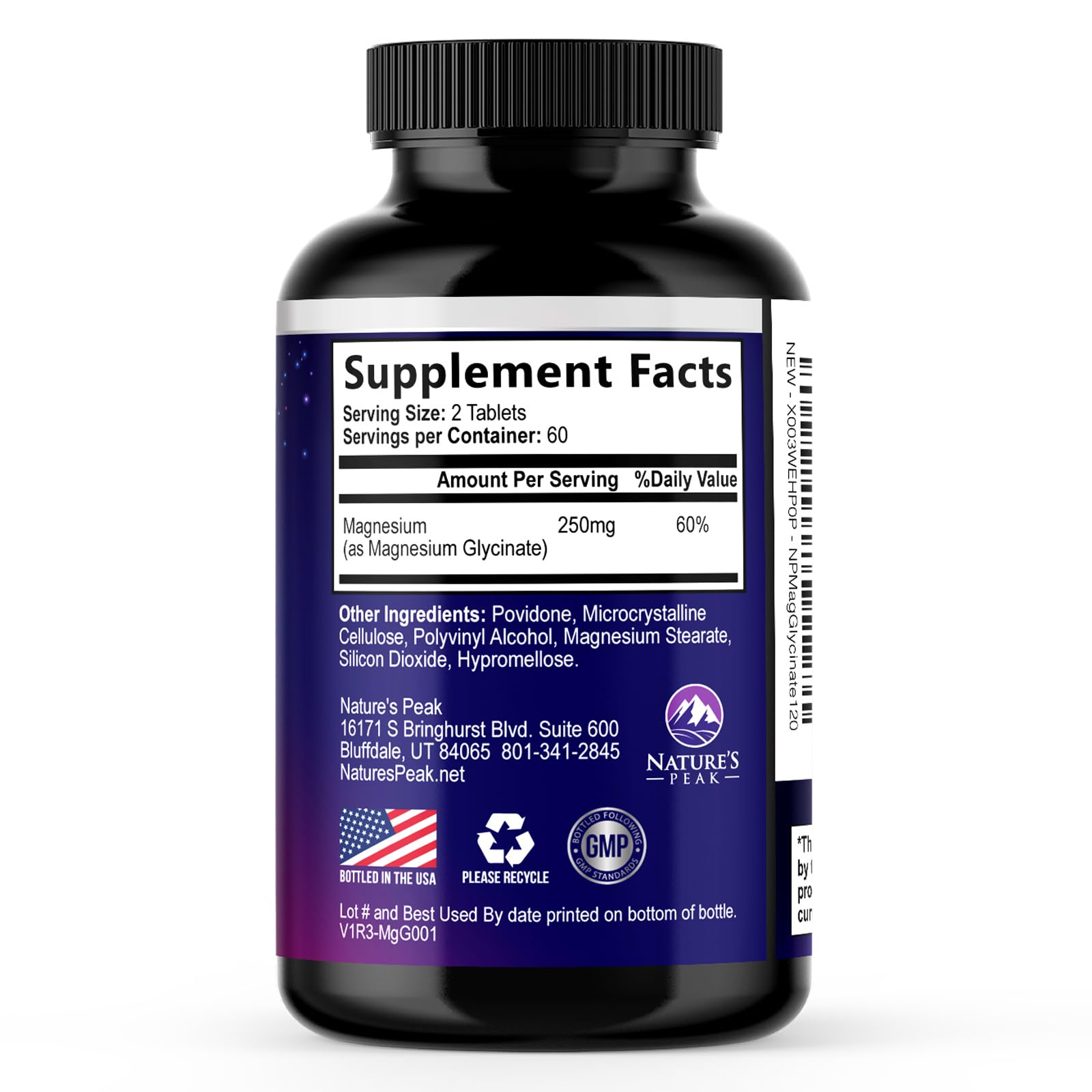 Magnesium Glycinate Supplement 250mg - 100% Chelated & Purified - to Support Sleep, Heart Health, Muscles, & Bone Strength - Best Absorption Magnesium Glycinate Capsules, Bottled in USA - 120 Tablets - TrustMedUSA
