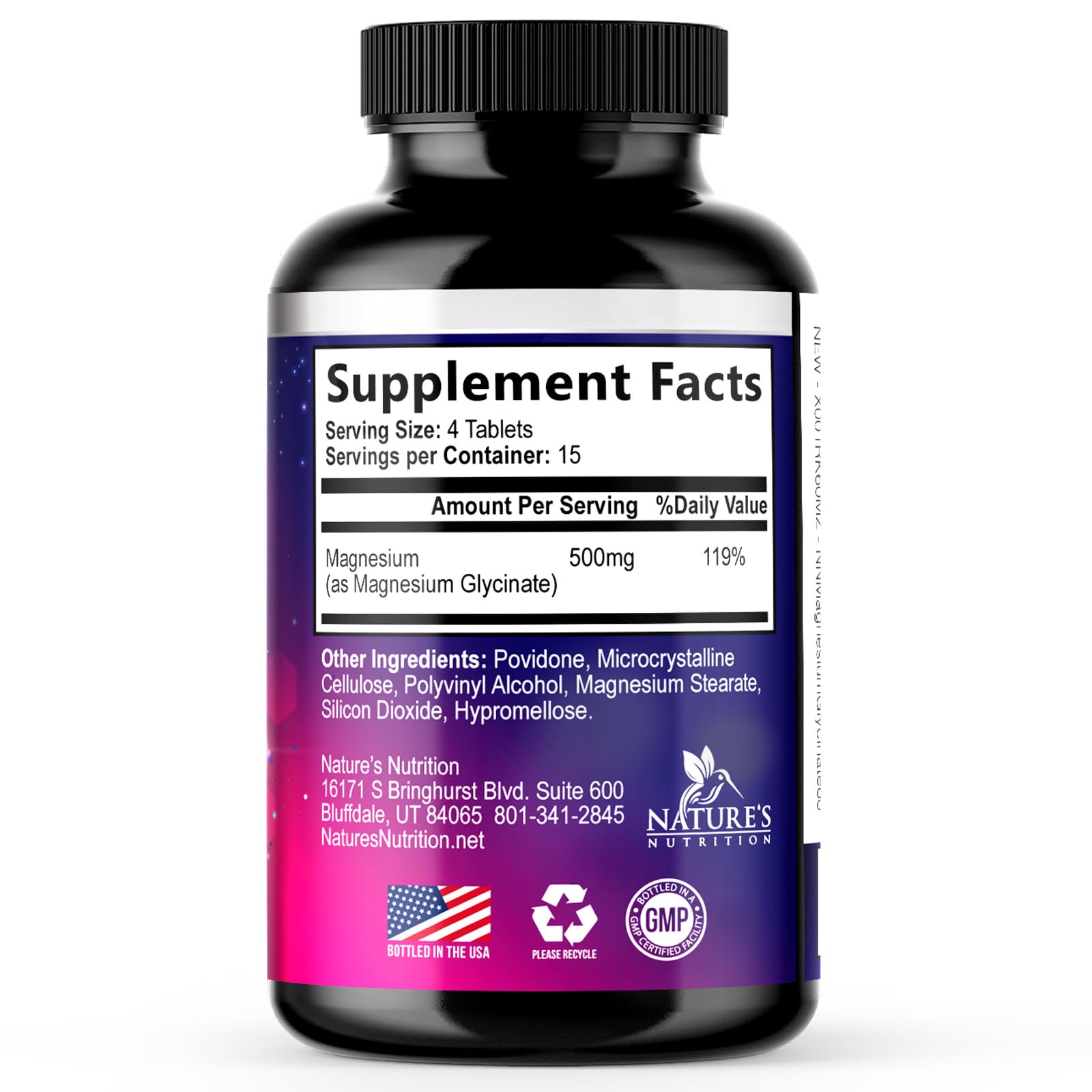 Magnesium Glycinate Supplement - 500mg Magnesium Per Serving - 100% Chelated & Purified - Supports Sleep, Heart Health, & Muscle Strength - Best Absorption Magnesium, Bottled in USA - 60 Tablets - TrustMedUSA