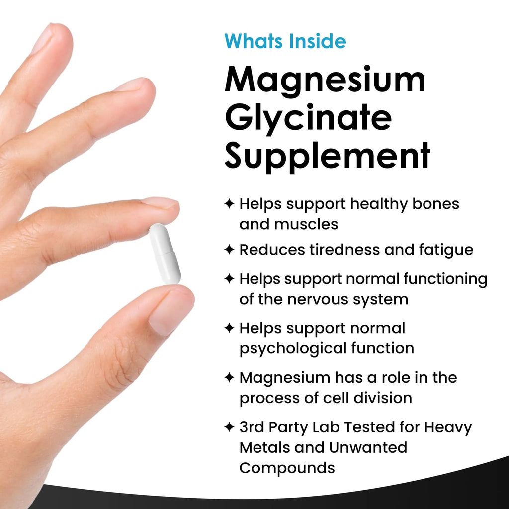 Magnesium Glycinate Supplements - 1040mg of Magnesium - 120 High Strength Capsules - TrustMedUSA