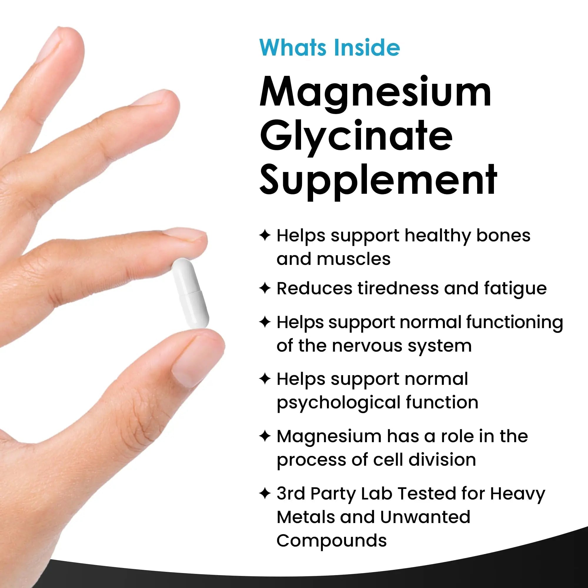Magnesium Glycinate Supplements - 1040mg of Magnesium - 120 High Strength Capsules - TrustMedUSA