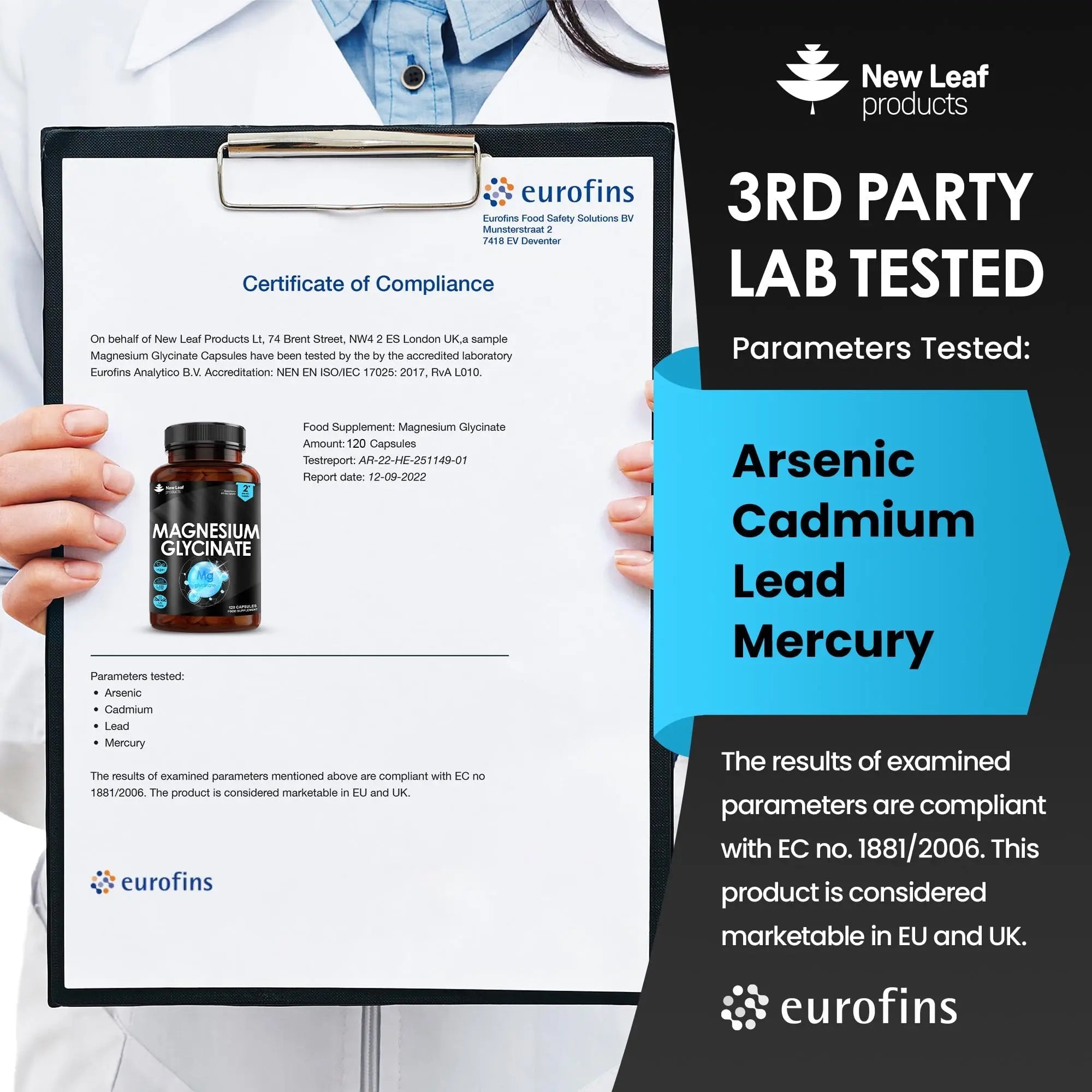 Magnesium Glycinate Supplements - 1040mg of Magnesium - 120 High Strength Capsules - TrustMedUSA