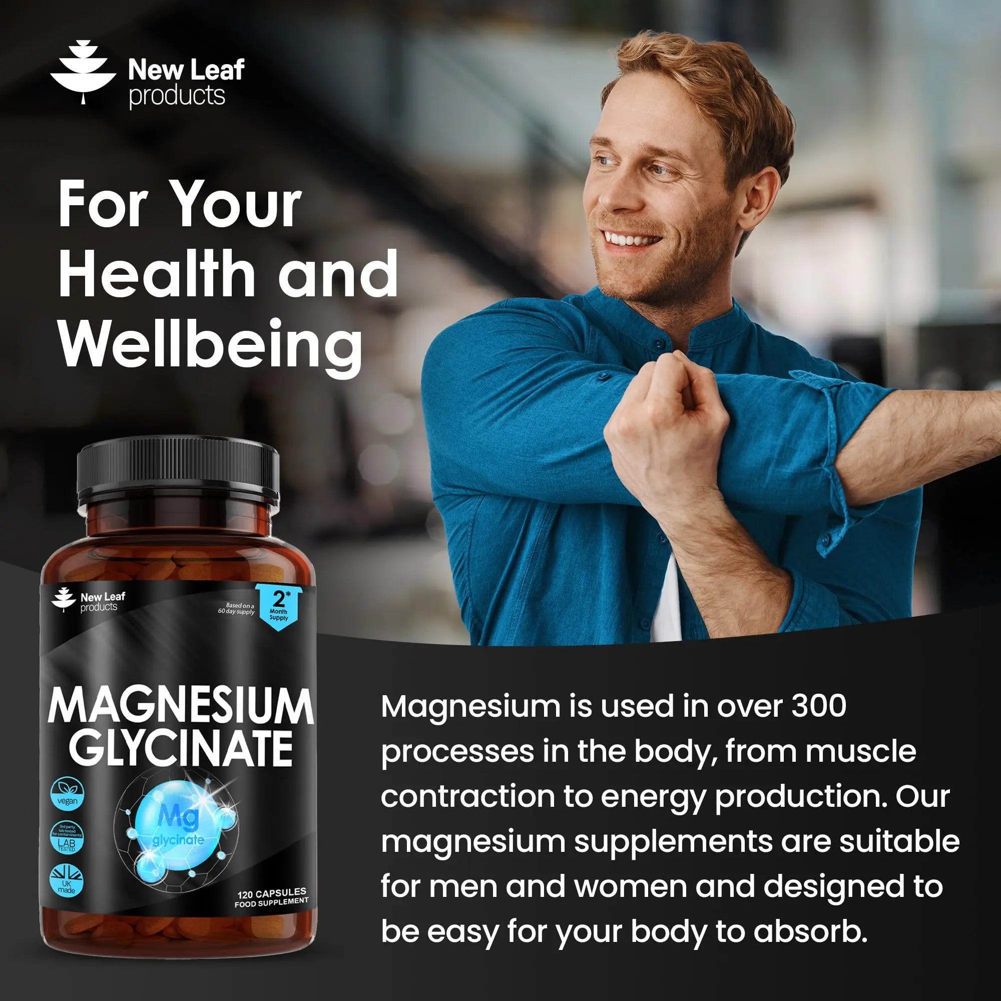 Magnesium Glycinate Supplements - 1040mg of Magnesium - 120 High Strength Capsules - TrustMedUSA